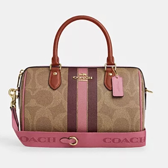 Coach Handbags - NEW! Coach Rowan Satchel Bag In Signature Canvas With Stripe